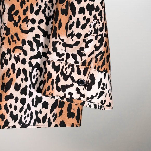 Chico's Womens Shirt Button Up Animal Cheetah Print Tie Waist Crop Top 0 US S/4 - Picture 9 of 9